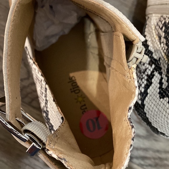 NEW Seven Dials Cream Pointed Toe Cut Out Shoe Bootie W/ Python Print | 10 - Picture 11 of 13